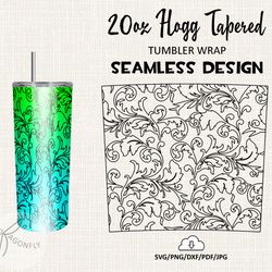 Floral Burst tumbler template / 20 Oz HOGG Tatered Tumbler Wrap / Seamless design - HT5