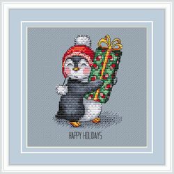 Penguin Cross Stitch Pattern Christmas Cross Stitch Pattern Winter Cross Stitch Pattern Christmas Gift