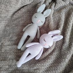 sleepy bunny BABY crochet toys Pregnancy gift for first time moms Newborn photo gender neutral gift photo props newborn