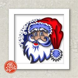 8x8 christmas shadow box with santa claus svg, christmas gift