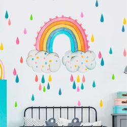 Rainbow Wall Decal Art Girls Bedroom Nursery Wall Decor Removable Vinyl Wall Stickers Room Decor