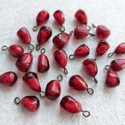 Pomegranate Seeds Beads. Garnet Seeds. Fruit Charms. Polymer Clay Beads.