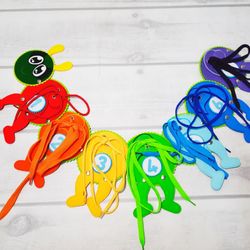educational rainbow caterpillar - rainbow caterpillar fidget toy -montessori toy-tactile sensory toy