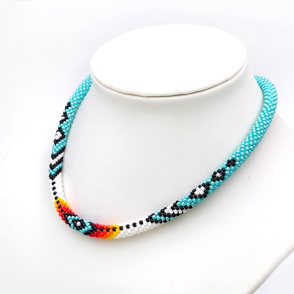 Native American style turquoise beaded necklace