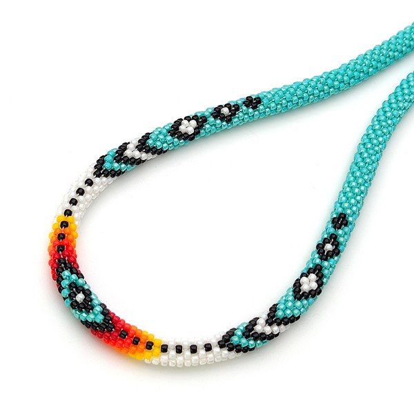 crochet beaded rope necklace