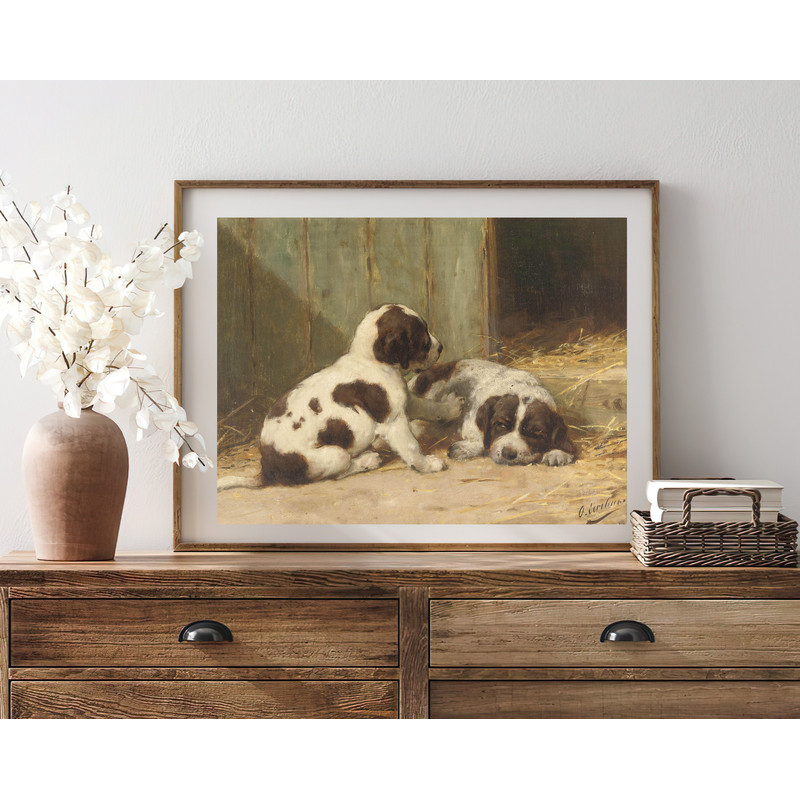 saint bernard puppies wall art print.jpg