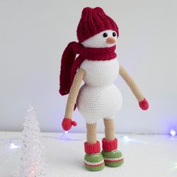 Crochet Pattern PDF, Snowman, Instant Download
