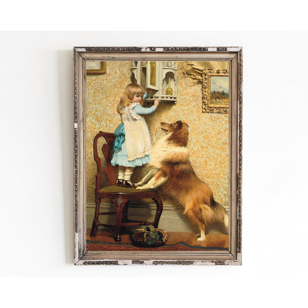 vintage girl and dog wall art.jpg