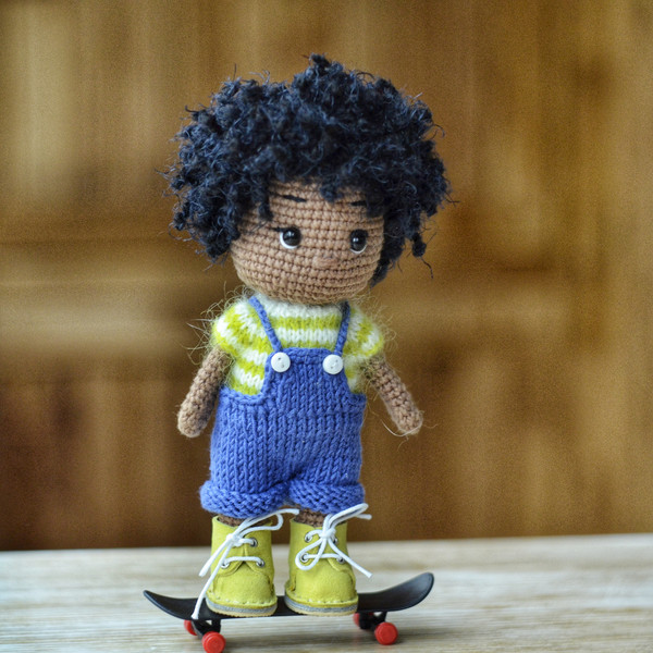 Little boy on a skateboard