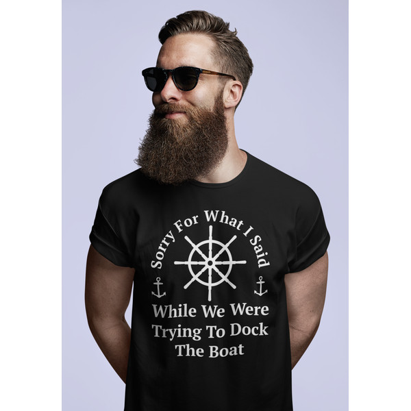 Sorry for what I said docking the boat t shirt black.png