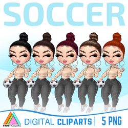 Soccer Clipart Set - Sport Girl PNG