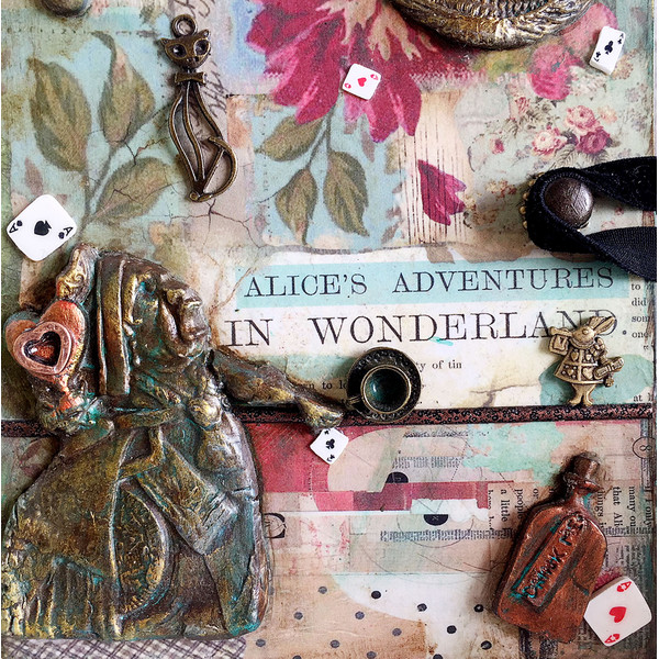Wooden book box,Tarot cards box,Alice in Wonderland,Mad Hatter box,White rabbit Box (16).JPG