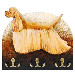 hanger American Cocker Spaniel figurine dog leash key rack souvenir Russianartdogs