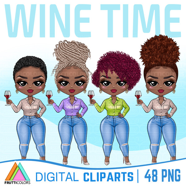 wine-time-png-african-american-clipart-fashion-dolls-clipart-best-friends-clipart-summer-illustration.jpg