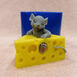 Mouse in a piece of cheese - silicone mold