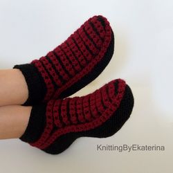 Knit Slippers Womens Wool Socks Knitted Moccasins Travel Sippers Knitted Slipper Socks House Slippers Bed Socks for Mom