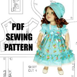 Pdf pattern Australian girl doll, doll dress, doll hat,Australian girl doll sewing pattern, Australian girl doll clothes