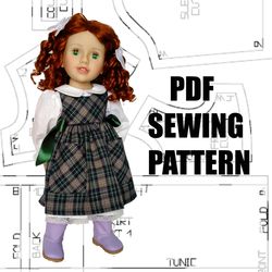 pdf pattern australian girl doll dress, doll pinafore,australian girl doll sewing pattern, australian girl doll clothes