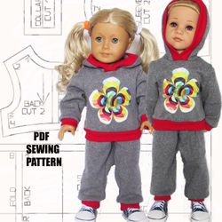 Sewing pattern for American girl doll, knitwear suit for doll, American girl doll clothes, American girl pdf pattern