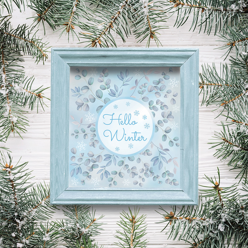 hello winter bedroom wall art