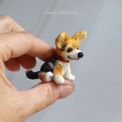 Welsh Corgi Puppy. Miniature figurine. Custom made toy