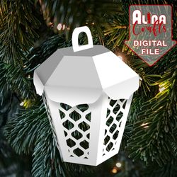 3D Christmas paper lantern winter svg cut file