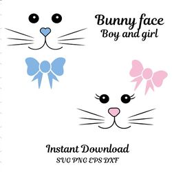 Bunny face SVG, Instant Download
