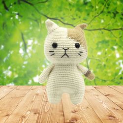cute cat toy, first baby toy, stuffed animal, doll cat, cat lover gift, baby shower gift, home decor cat toy, cat plush