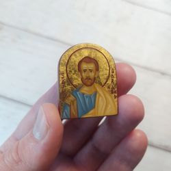 Saint Barnabas | Hand painted icon | Travel size icon | Christian icon | Christian gift | Orthodox icon | Holy icon