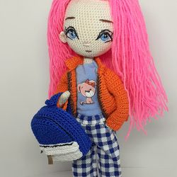 pink-haired doll