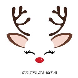 Christmas deer SVG, Reindeer face SVG, Cricut svg, Silhouette svg, Cut Files for Cricut