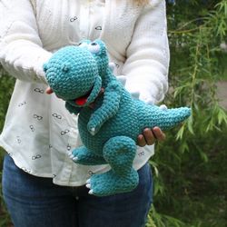 PATTERN Crochet Dinosaur t-rex plush. PATTERN Amigurumi Tyrannosaurus dino pdf. Tutorial crochet toy animal pdf.