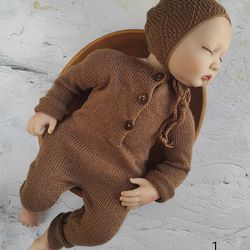 set for newborn, props outfit for photos, knit newborn, baby props for photography newborn photoshoot knit outfit