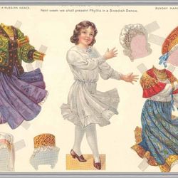 Digital - Vintage Paper Doll - Paper Doll National Russian Dance - PDF