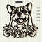 Welsh Corgi with flowers in hand clipart.jpg