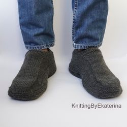 Mens Slippers Knitted Wool Socks Travel Slippers Knit Socks House Slippers Bed Socks Chunky Socks Knitted Moccasins
