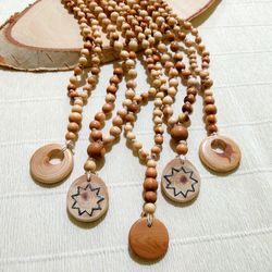 Handmade Bahai Prayer Beads 95, juniper wood Baha'i Praying Beads, Baha'i Jewelry, Baha'i Prayer Necklace, baha'i gifts