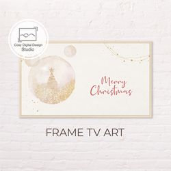 Samsung Frame TV Art | 4k Merry Christmas Beige Delicate Sweet Pink Art for The Frame Tv | Digital Art Frame Tv