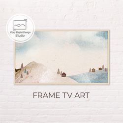 Samsung Frame TV Art | 4k Merry Christmas Cute Landscape Art for The Frame Tv | Digital Art Frame Tv | Winter Holidays