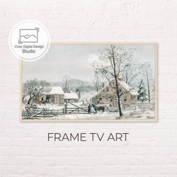 samsung frame tv art | 4k winter vintage farmhouse landscape paintings art for the frame tv | digital art frame tv