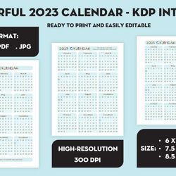 Colorful 2023 calendar - KDP interior