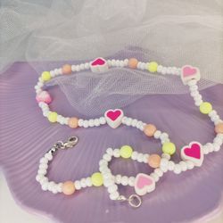 beaded choker necklace, thin beaded choker, bead necklace, beaded jewelry