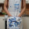 2- linen-apron-with a blue pattern