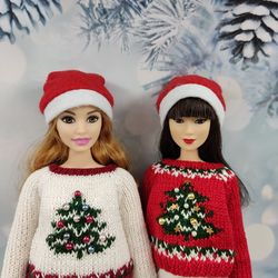 Barbie clothes red christmas hat