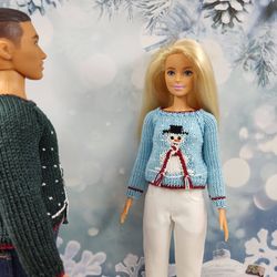 Barbie doll clothes snowman sweater