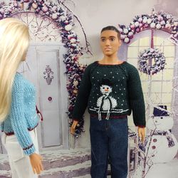 Barbie doll clothes Ken snowman sweater