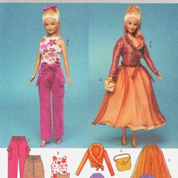 Barbie Vintage Sewing Pattern PDF Fashion Dolls size 11 1/2 inches Butterick 3931