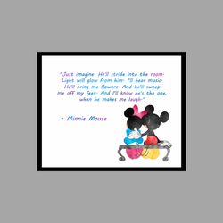 Minnie Mouse and Mickey Mouse watercolor Print, Digital File nursery room