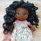 Crochet dark skin doll in flowers dress