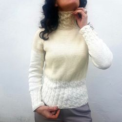 White merino sweater